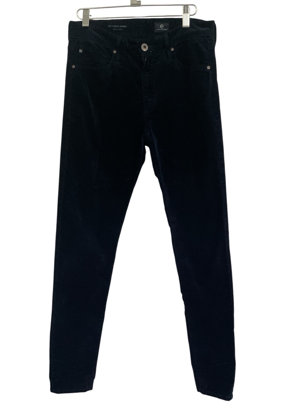 AG Adriano Goldschmied Farrah High Rise Skinny Corduroy Pants Navy Blue 29R